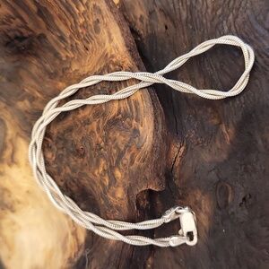 925 Sterling, Italy Twisted Chain Ankle Bracelet